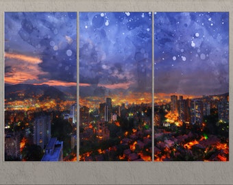 Medellín Canvas Print, Medellín Skyline, Medellín Wall Art, Colombia