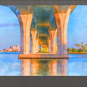 Clearwater Canvas Print, Clearwater Painting, Clearwater Bridge, Clearwater Wall Art, Florida