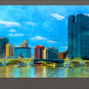 Toledo Canvas Print, Toledo Painting, Ohio, Toledo Skyline, Toledo Wall Art