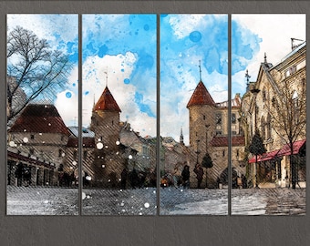 Tallinn Canvas Print, Tallinn Downtown, Tallinn Wall Art, Estonia