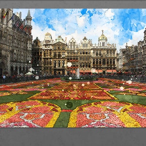 Brussels Grand Place Canvas Print, Brussels Downtown, Brussels Wall Art, Belgium