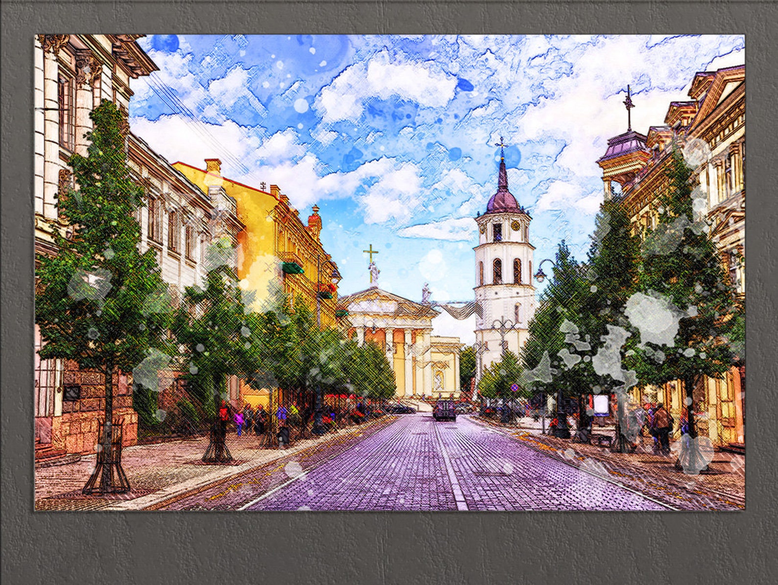 Vilnius Canvas Print Vilnius Downtown Vilnius Wall Art Etsy
