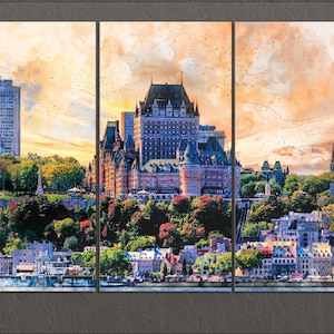 Quebec City Canvas Print, Quebec City Skyline, Château Frontenac, Quebec City Wall Art, Québec, Canada