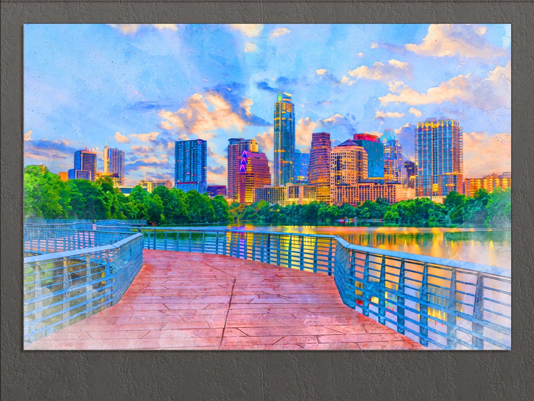 Austin Canvas Print, Austin Downtown, Austin Wall Art Etsy