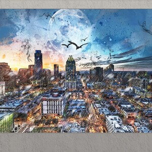 Austin Canvas Print, Austin Skyline, Austin Wall Art