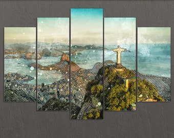 Rio de Janeiro Canvas Print, Christ the Redeemer, Rio Wall Art, Brazil
