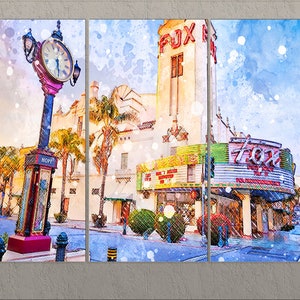 Bakersfield Canvas Print, Bakersfield Downtown, Bakersfield Wall Art