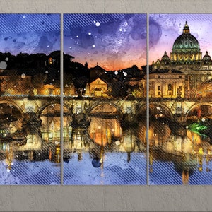 Vatican City Canvas Print, St. Peter&#39;s Basilica, Rome Wall Art, Italy