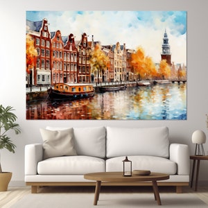 Amsterdam Canvas Print, Amsterdam Downtown, Amsterdam Wall Art, The Netherlands