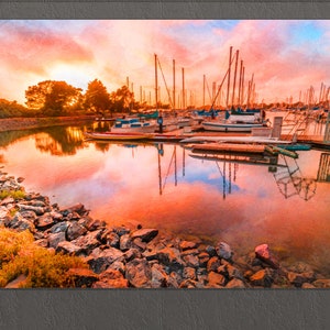 Canvasafdruk Berkeley, schilderij Berkeley, Berkeley Marina, Berkeley Wall Art, Californië
