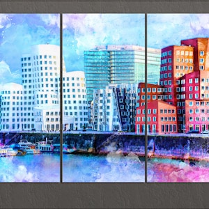 Dusseldorf Canvas Print, Dusseldorf Skyline, Dusseldorf Wall Art, Germany