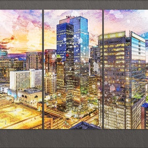 Phoenix Canvas Print, Phoenix Skyline, Phoenix Wall Art