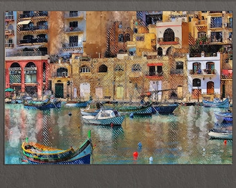 Impresión en lienzo de Malta, arte mural de Malta, impresión de Malta