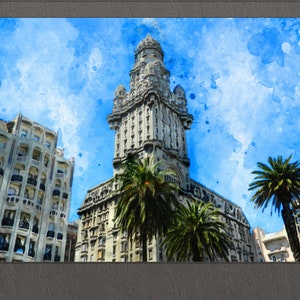 Montevideo Canvas Print, Palacio Salvo, Montevideo Wall Art, Uruguay