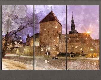 Tallinn Canvas Print, Tallinn Downtown, Tallinn Wall Art, Estonia