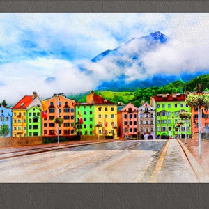 **Innsbruck Leinwand Druck, **Innsbruck Skyline**, Österreich Wand Kunst