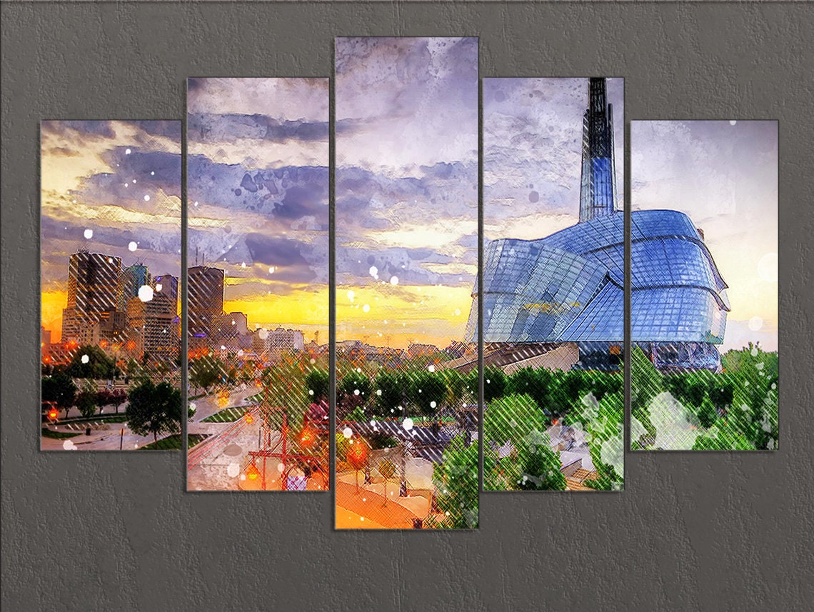 Winnipeg Canvas Print Winnipeg Skyline Winnipeg Wall Art Etsy UK
