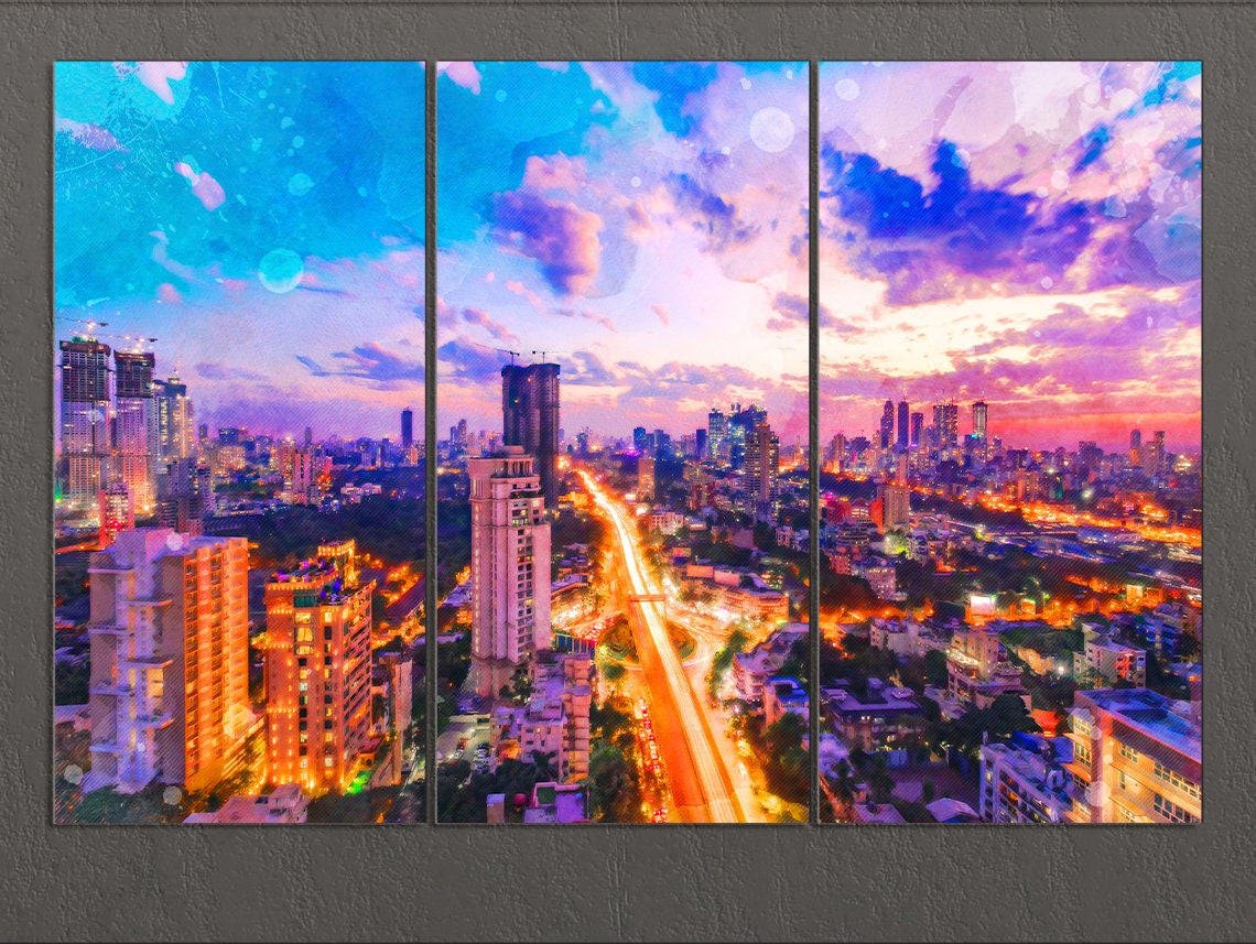 Mumbai Canvas Print Mumbai Painting Mumbai Wall Art India - Etsy UK