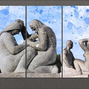 Oslo Canvas Print, Vigeland Park, Oslo Wall Art, Norway