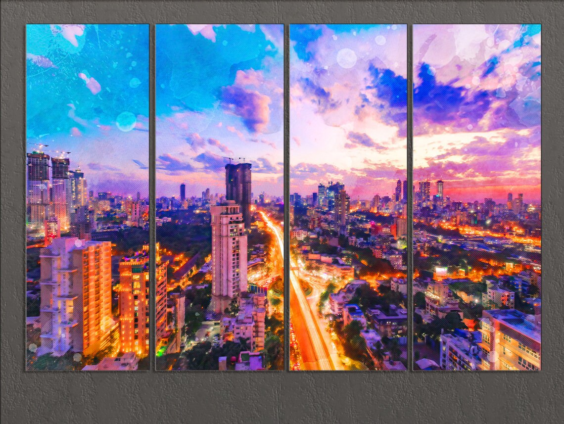 Mumbai Canvas Print Mumbai Painting Mumbai Wall Art India Etsy UK