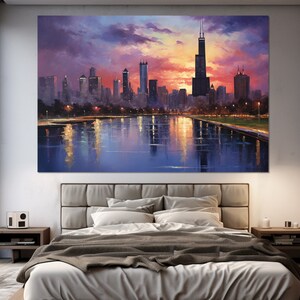Chicago Canvas Print, Chicago Skyline, Chicago Wall Art