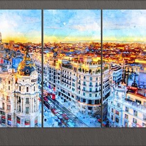 Madrid Canvas Print, Madrid Skyline, Madrid Wall Art, Spain
