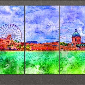 Toulouse Canvas Print, Toulouse Skyline, Toulouse Wall Art, France