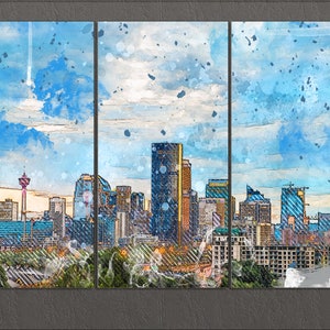 Calgary Canvas Print, Calgary Skyline, Calgary Wall Art, Canada