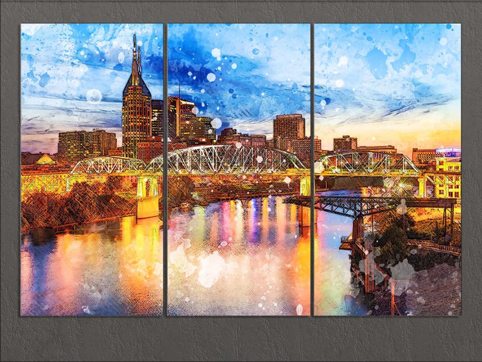 Nashville Canvas Print Nashville Skyline Nashville Wall Art Etsy UK