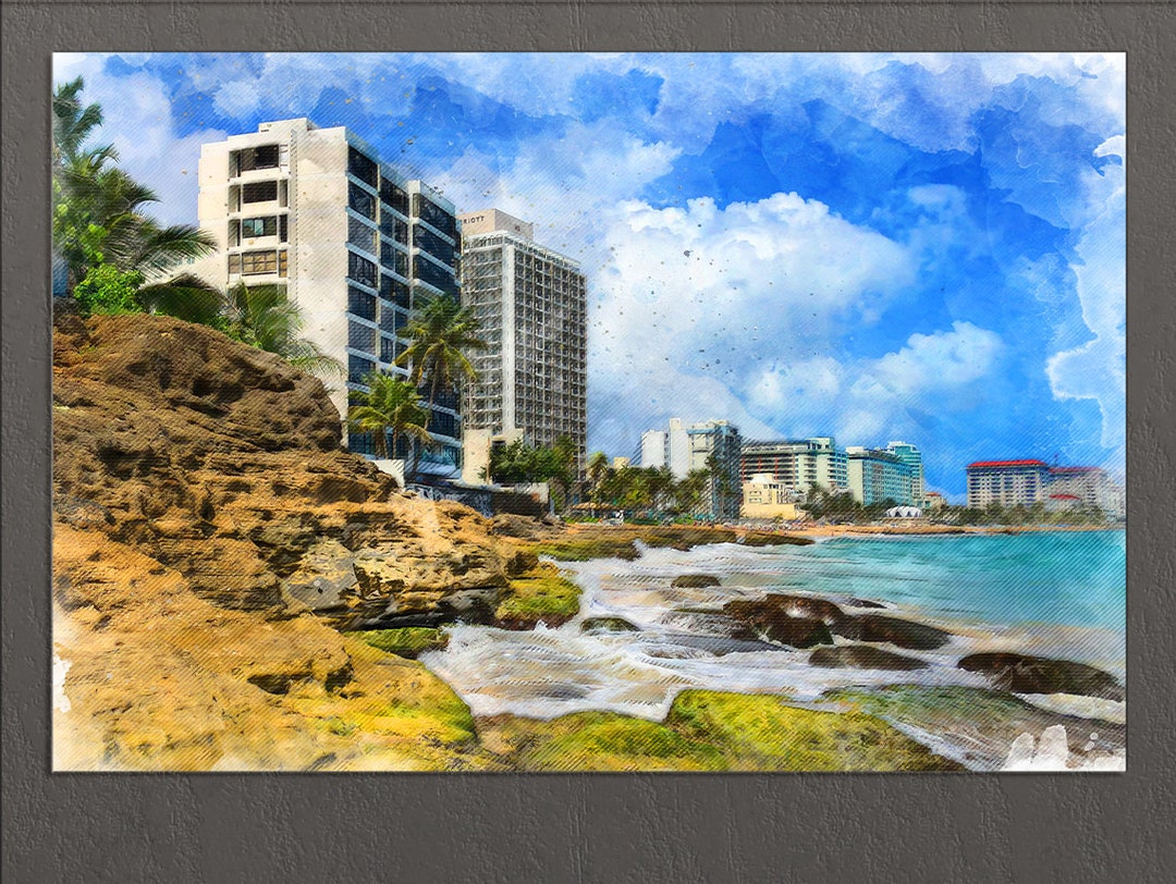 Puerto Rico Wall Art, San Juan Canvas Print, Atlantic Beach, San Juan