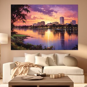 Baton Rouge Canvas Print, Baton Rouge Skyline, Baton Rouge Wall Art, Louisiana