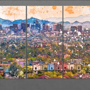 Phoenix Canvas Print, Phoenix Skyline, Phoenix Wall Art