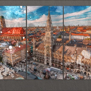 Munich Canvas Print, Munich Skyline, Munich Wall Art, Bavaria, Germany