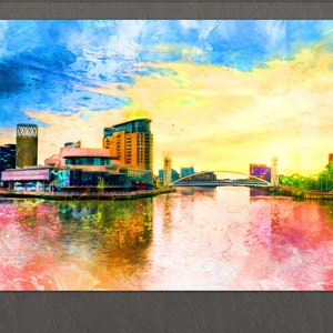 Manchester Canvas Print, Manchester Skyline, Manchester Wall Art, United Kingdom