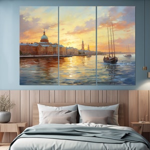 St. Petersburg Skyline, Florida Canvas Print, St. Petersburg Marina Painting, St. Petersburg Wall Art