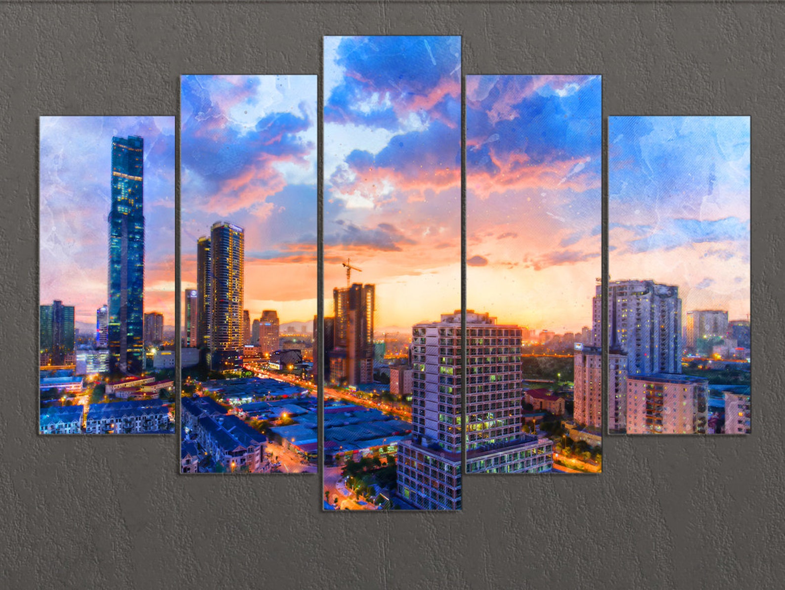 Hanoi Canvas Print Vietnam Wall Art Hanoi Skyline Hanoi Etsy
