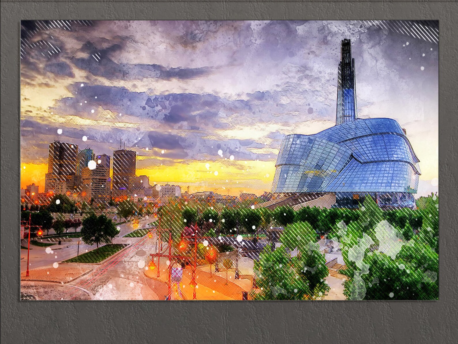 Winnipeg Canvas Print Winnipeg Skyline Winnipeg Wall Art Etsy UK