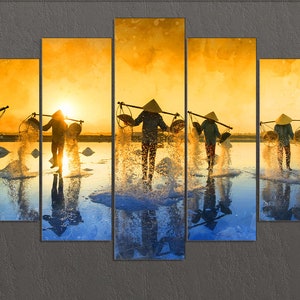 Vietnam Wall Art, Vietnam Canvas Print, Asian Painting, Asian Wall Decor