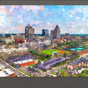Greensboro Canvas Print, Greensboro Skyline, Greensboro Wall Art