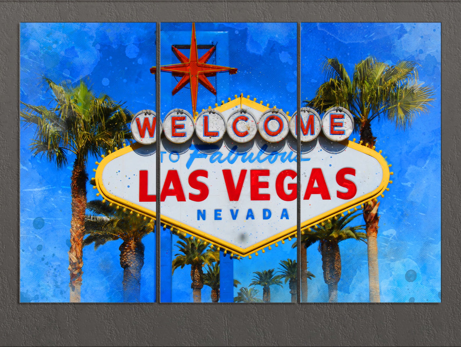 Las Vegas Canvas Print Las Vegas Painting Las Vegas Sign Etsy UK