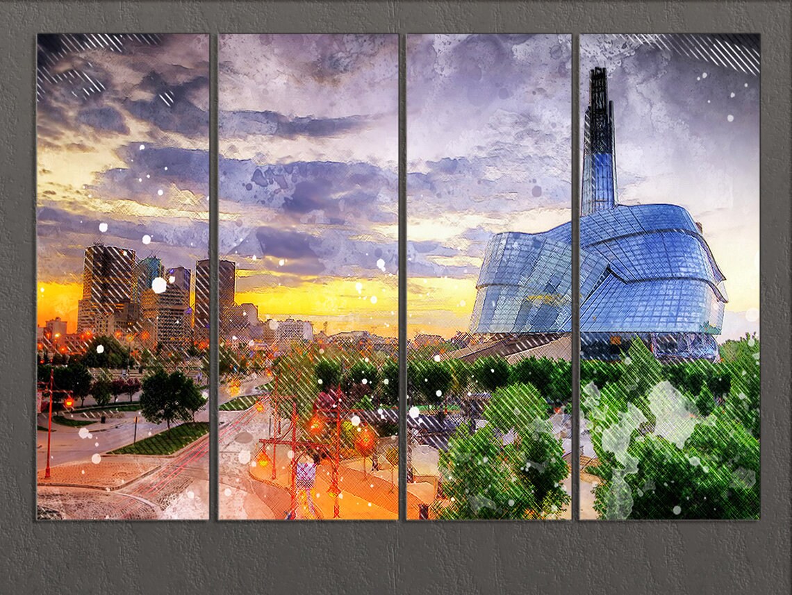 Winnipeg Canvas Print Winnipeg Skyline Winnipeg Wall Art Etsy UK