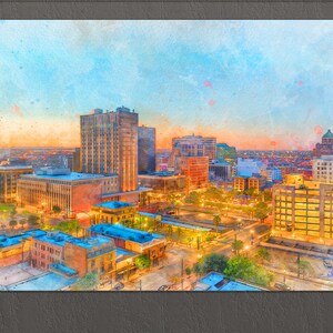 El Paso Canvas Print, El Paso Skyline, El Paso Painting, El Paso Wall Art