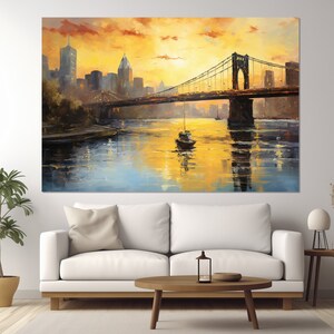 Pittsburgh Canvas Print, Pittsburgh Skyline, Pittsburgh Wall Art
