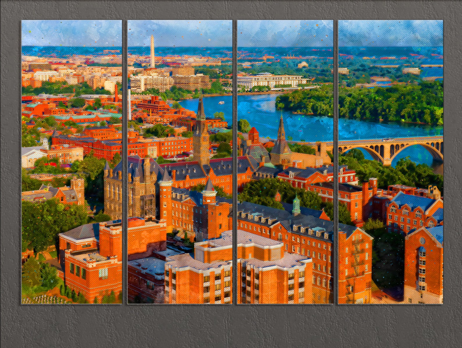 Canvas Print Skyline Wall Etsy