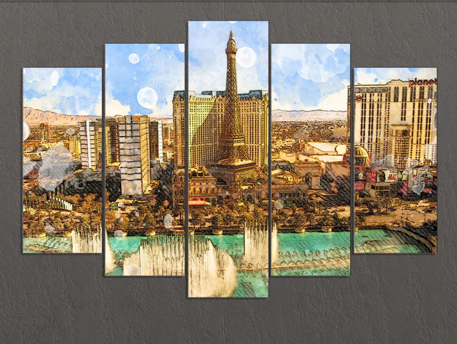 Las Vegas Canvas Print Las Vegas Skyline Las Vegas Wall Art Etsy UK