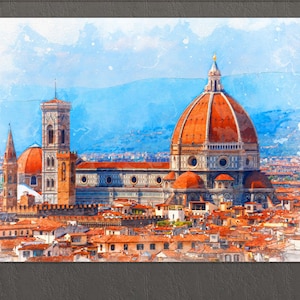 Florenz Leinwanddruck, Florenz Skyline, Florenz Malerei, Florenz Wandkunst, Italien