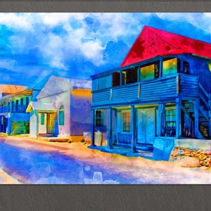 Turks and Caicos Islands Wall Art, Cockburn Town Canvas Print, Cockburn Town Painting, Turks and Caicos Islands Print
