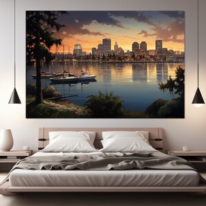 Oakland Canvas Print, Oakland Skyline, Oakland Wall Art