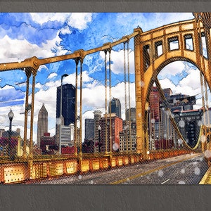 Pittsburgh Canvas Print, Pittsburgh Skyline, Pittsburgh Wall Art