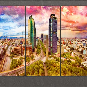 Mexico City Canvas Print, Mexico City Skyline, Mexico City Wall Art, Mexico